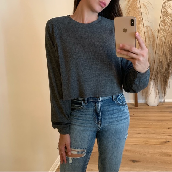 🏷SALE/LAST2 • Forever Staple Waffle Crop LS - Picture 3 of 6